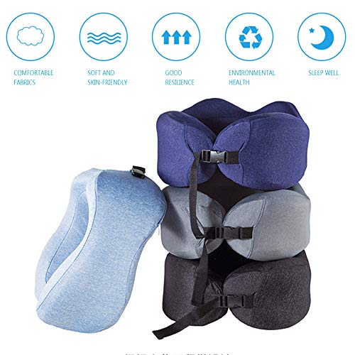 Beckye Almohada de Viaje, Avión Almohada Cervical | Almohada Ortopédica Cervical | Cojin Travel Pillow Reposa Cabezas, Kit para Dormir, estándar para avión y hogar/A