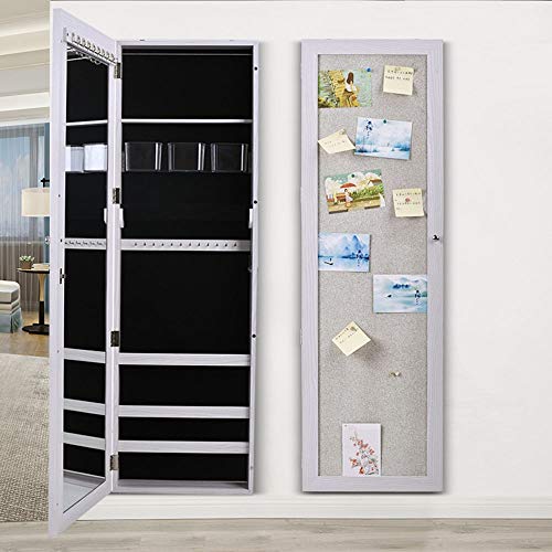 Bedoom Colgante Armadura Niñas Mujeres Regalo Cristal Real Espejo de Longitud Completa Collar Ganchos Almacenamiento Profundo Grandes Gabinetes de Joyería Para maquillaje dormitorio cosméticos