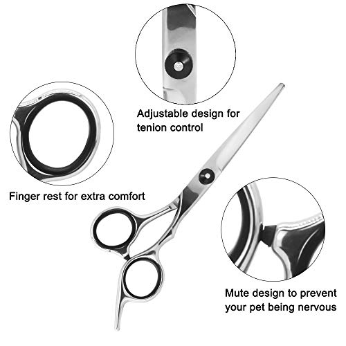 BeiLan Tijeras Peluqueria Profesional, Tijeras para el Cabello Barbero Tijeras de Peluquería Tijera de Corte de Pelo Acero Inoxidable Tijeras De Pelo Salón con Peine para Hombres y Mujeres