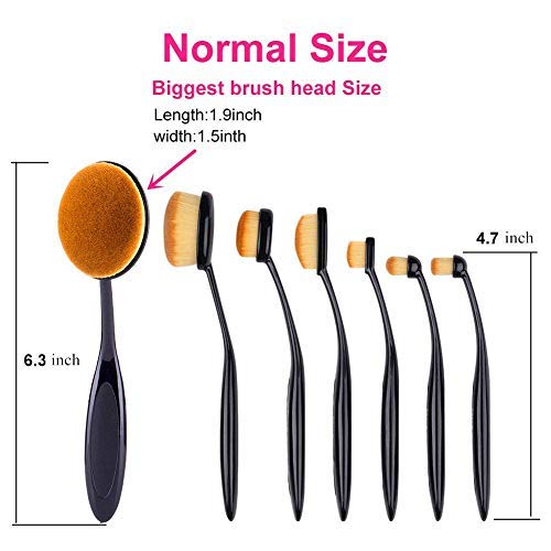 Beito 10 piezas negro cosmético ovalado cepillo de dientes en forma de polvo base sombra de ojos brochas de maquillaje conjunto de