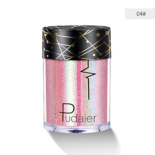 Beito 1PC Pro Glitter Eyeshadow metálico Shimmer Eyeshadow duradero impermeable brillo de los ojos cosméticos pigmento diamante brillo maquillaje polvo para cara labios ojos arte de uñas (04)