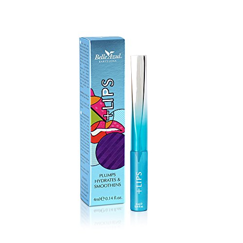 Belle Azul - GLOSS Labios Volumen + Hidratación, Lips Edición Limitada, Para unos Labios más Carnosos, Hidratados y con más Volumen, con Aceite de Argán y Células madre de Argán, 4 ml. Transparente.