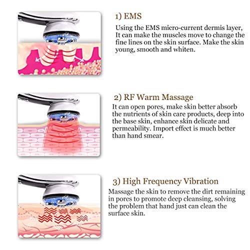 Belleza Instrumento 4 en 1 R-F piel de apriete de dispositivos envejecimiento de la máquina de alta frecuencia anti Con 5 del color for la luz remover las arrugas de la piel Cuidado de la belleza de s