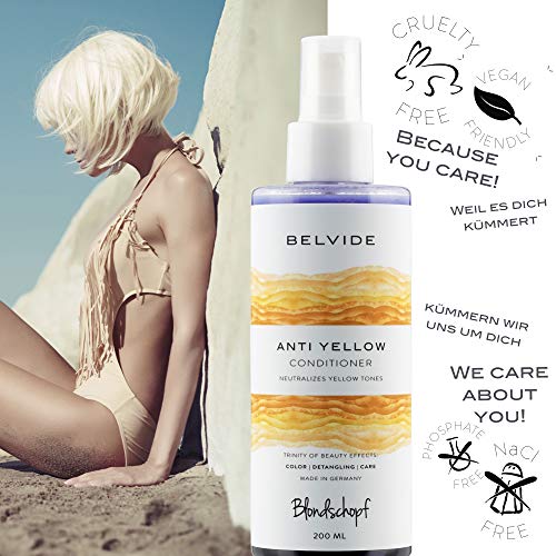 Belvide ANTI-YELLOW Acondicionador Matizador | Decolorante Anti-amarillo con alta densidad de pigmentos violetas