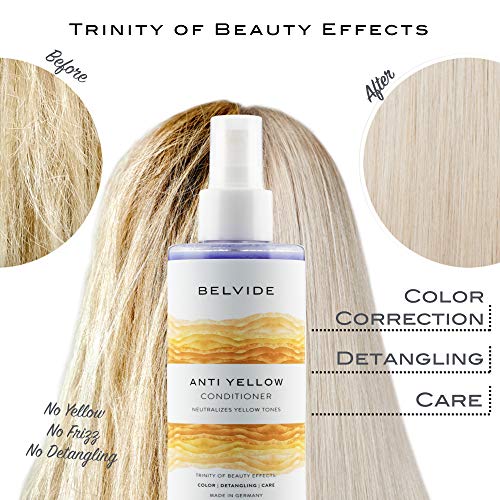 Belvide ANTI-YELLOW Acondicionador Matizador | Decolorante Anti-amarillo con alta densidad de pigmentos violetas