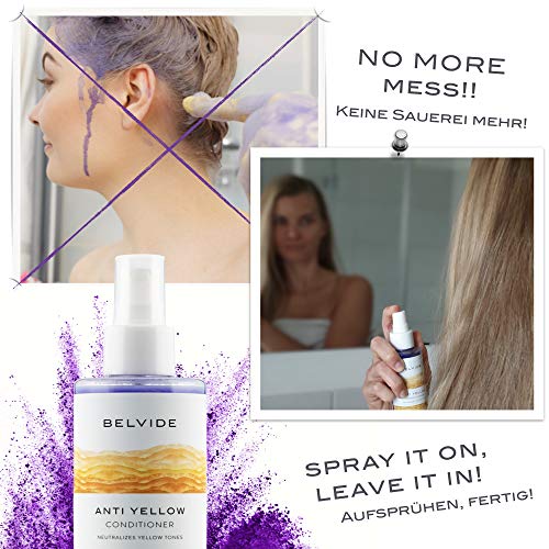 Belvide ANTI-YELLOW Acondicionador Matizador | Decolorante Anti-amarillo con alta densidad de pigmentos violetas