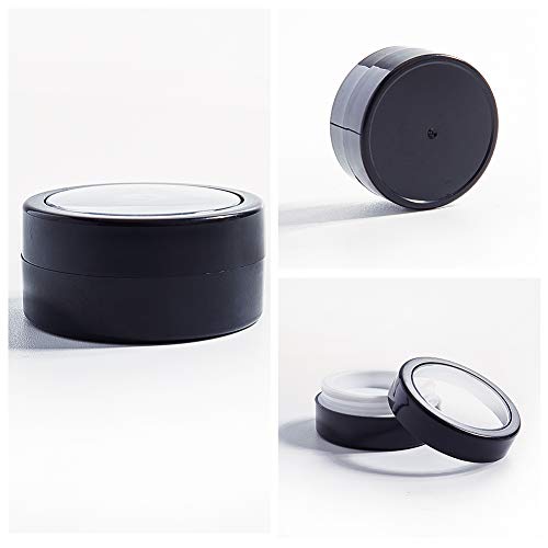 BENECREAT 20 Pack 4ml Jarra de Plástico de Cosmético con Doble Pared Tarro Vacío de Crema Facial para Viaje con Cuchara para Mascarilla, Crema para Ojos, Sombra de Ojos