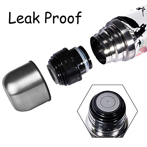 Bennigiry Acuarela Exótica Mariposa Orquídea Tropica Flor Termoses de doble pared aislado al vacío 17 oz Compacto Acero Inoxidable Botella de Bebida Taza de Viaje