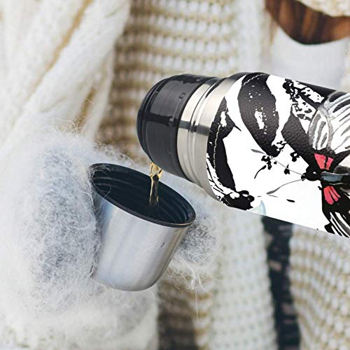 Bennigiry Acuarela Exótica Mariposa Orquídea Tropica Flor Termoses de doble pared aislado al vacío 17 oz Compacto Acero Inoxidable Botella de Bebida Taza de Viaje