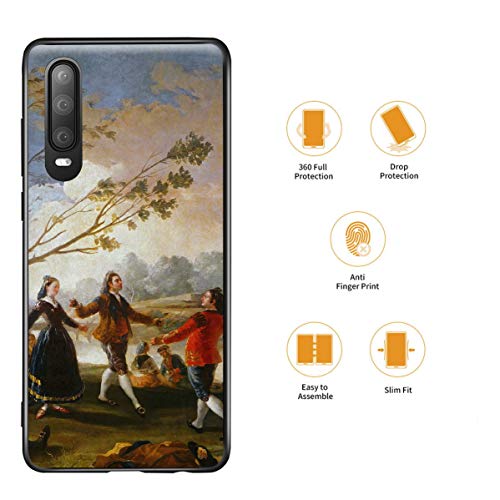 Berkin Arts Francisco De Goya para el Caso del Huawei P30/Estuche para teléfono móvil de Bellas Artes/Impresión Giclee UV en la Cubierta del teléfono móvil(Danzas On Il Shores of Manzanares)