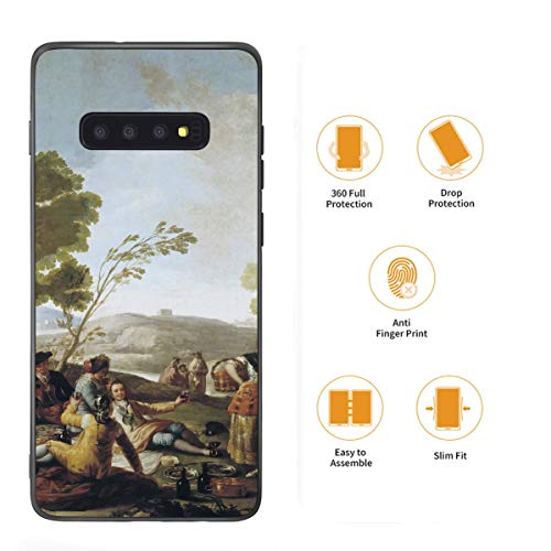 Berkin Arts Francisco De Goya para Samsung Galaxy S10 Carcasa/del teléfono Celular de Arte del teléfono Celular de Arte/Impresión Giclee en la Cubierta del móvil(Picnic On Il Shores of Manzanares)