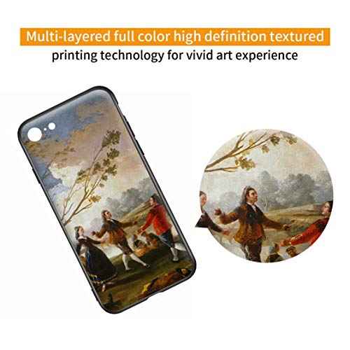 Berkin Arts Francisco De Goya paral iPhone SE(2020)/iPhone 7/8/Estuche para teléfono móvil Artes/Impresión Giclee UV Cubierta del teléfono(Danzas On Il Shores of Manzanares)