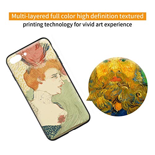 Berkin Arts Henri de Toulouse Lautrec para iPhone 7 Plus&iPhone 8 Plus/Caja del teléfono Celular de Arte/Impresión Giclee UV en la Cubierta del móvil(Busto di Mlle Marcelle Lender)