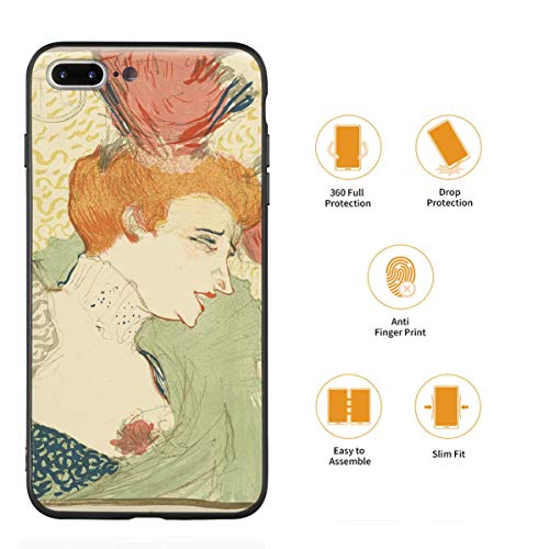 Berkin Arts Henri de Toulouse Lautrec para iPhone 7 Plus&iPhone 8 Plus/Caja del teléfono Celular de Arte/Impresión Giclee UV en la Cubierta del móvil(Busto di Mlle Marcelle Lender)