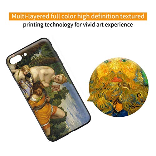 Berkin Arts Paolo Veronese para iPhone 7 Plus&iPhone 8 Plus/Caja del teléfono Celular de Arte/Impresión Giclee UV en la Cubierta del móvil(Venere e Adone)