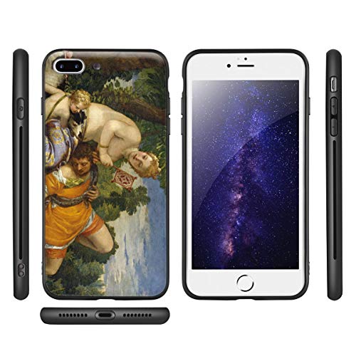 Berkin Arts Paolo Veronese para iPhone 7 Plus&iPhone 8 Plus/Caja del teléfono Celular de Arte/Impresión Giclee UV en la Cubierta del móvil(Venere e Adone)