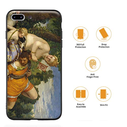 Berkin Arts Paolo Veronese para iPhone 7 Plus&iPhone 8 Plus/Caja del teléfono Celular de Arte/Impresión Giclee UV en la Cubierta del móvil(Venere e Adone)