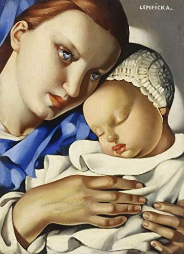 Berkin Arts Tamara De Lempicka Giclee Imprimir en Lienzo-Pinturas Famosas Arte Fino Póster-Reproducción Decoración de Pared(Madre e Hijo) Tamaño Grande 58 x 80cm