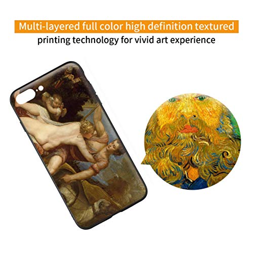 Berkin Arts Tiziano Vecellio para iPhone 7 Plus&iPhone 8 Plus/Caja del teléfono Celular de Arte/Impresión Giclee UV en la Cubierta del móvil(Venere e Adone)