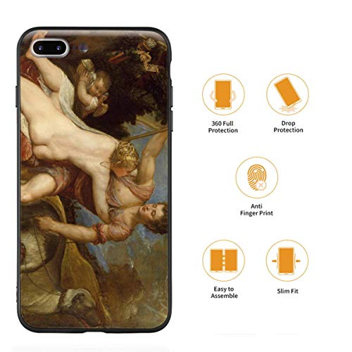 Berkin Arts Tiziano Vecellio para iPhone 7 Plus&iPhone 8 Plus/Caja del teléfono Celular de Arte/Impresión Giclee UV en la Cubierta del móvil(Venere e Adone)