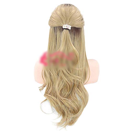 BERYLSHOP Peluca delantera de encaje Ombre Peluca de pelo rubio for las mujeres Fiesta diaria Cosplay peluca (Color : Blonde)