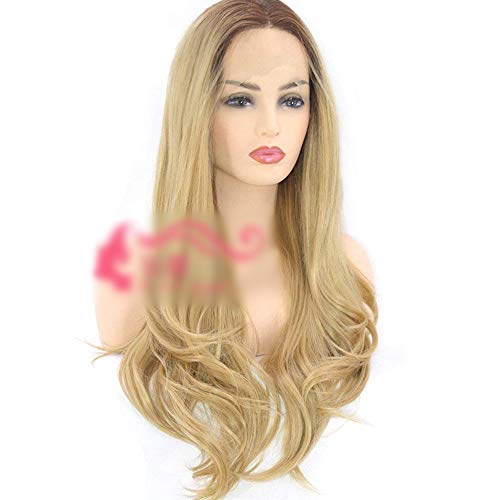 BERYLSHOP Peluca delantera de encaje Ombre Peluca de pelo rubio for las mujeres Fiesta diaria Cosplay peluca (Color : Blonde)