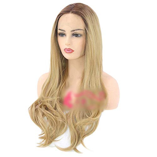 BERYLSHOP Peluca delantera de encaje Ombre Peluca de pelo rubio for las mujeres Fiesta diaria Cosplay peluca (Color : Blonde)
