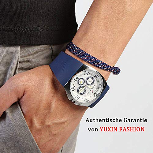 Besteel 4 Piezas Náuticas Pulseras Trenzadas para Hombres Brazalete Marina Cuerda Cadenas Pulsera Ajustable