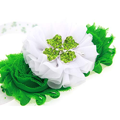 BESTOYARD Diadema elástica para recién Nacido, trébol de Cuatro Hojas, Diadema de Flores, Accesorios para el Cabello para el día de San Patricio