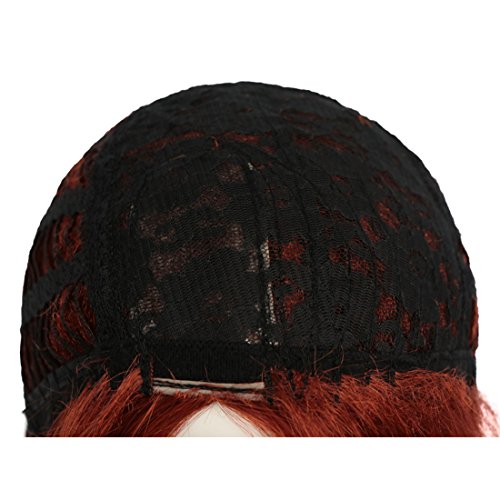 BESTUNG pelucas cortas de pelo corto Bob para mujeres hasta el hombro peluca llena miel natural color rojo con gorra de peluca (W100507)