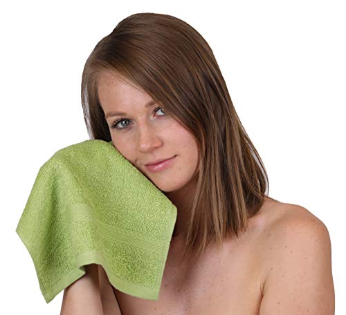 Betz Juego de 12 Toallas Premium 100% algodón Color Verde Aguacate