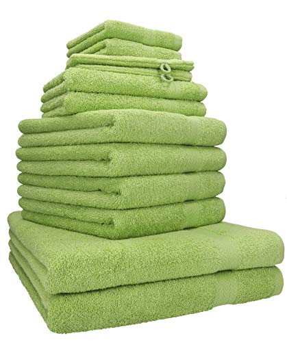 Betz Juego de 12 Toallas Premium 100% algodón Color Verde Aguacate