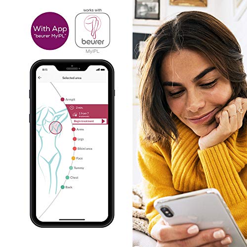 Beurer IPL Velvet Skin Pro - Depiladora de vello con batería recargable y tecnología IPL, para cuerpo, cara, zona del bikini, con aplicación, color negro