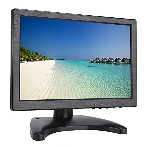 Bewinner 10.1 Pulgadas Monitor LCD 16:10 Monitor de Juegos Full HD con Soporte de Monitor Soporte HDMI/VGA/AV/BNC Entrada de Video 1920 * 1200 Resolución Ultra Alta(EU)