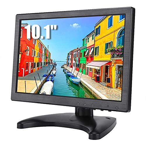 Bewinner 10.1 Pulgadas Monitor LCD 16:10 Monitor de Juegos Full HD con Soporte de Monitor Soporte HDMI/VGA/AV/BNC Entrada de Video 1920 * 1200 Resolución Ultra Alta(EU)