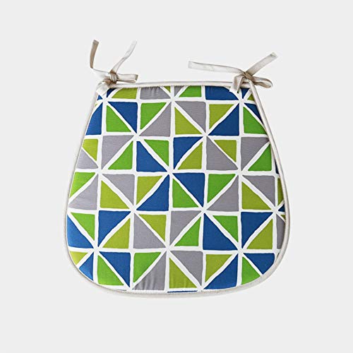 BGTRRYHY Juego de 2, Cojín de Asiento Rural mediterráneo de Herradura Espesar Cojín de Asiento Antideslizante con Corbatas Cojín de Silla de algodón y Lino - D