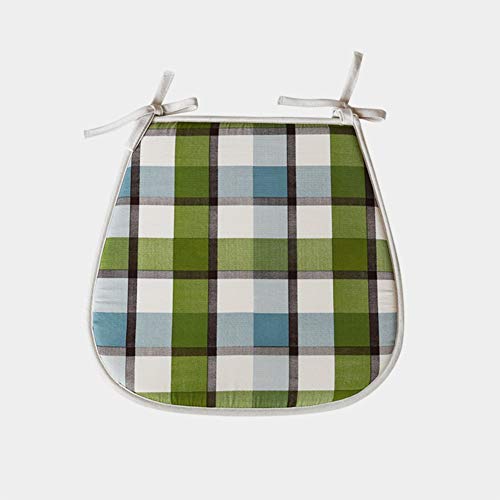 BGTRRYHY Juego de 2, Cojín de Asiento Rural mediterráneo de Herradura Espesar Cojín de Asiento Antideslizante con Corbatas Cojín de Silla de algodón y Lino - B