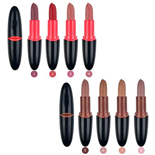 BHUJYG 8 Color Mate de Terciopelo líquido hidratante Labial Brillo de Labios de Larga duración del Maquillaje a Prueba de Agua Desnuda Bálsamo Labial cosmético,02