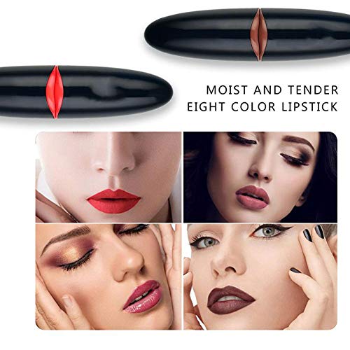 BHUJYG 8 Color Mate de Terciopelo líquido hidratante Labial Brillo de Labios de Larga duración del Maquillaje a Prueba de Agua Desnuda Bálsamo Labial cosmético,02