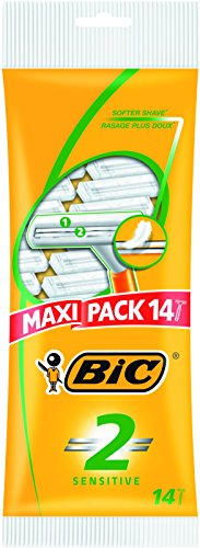 BIC 2 Sensitive - Cuchilla de afeitar para hombre (14 unidades)