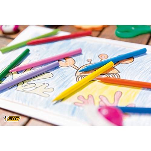 BIC Kids Plastidecor - Estuche de 36 unidades, ceras de colores surtidos
