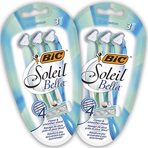 BIC Soleil Bella Maquinillas Desechables para Mujer - Paquete de 2 Packs de 3