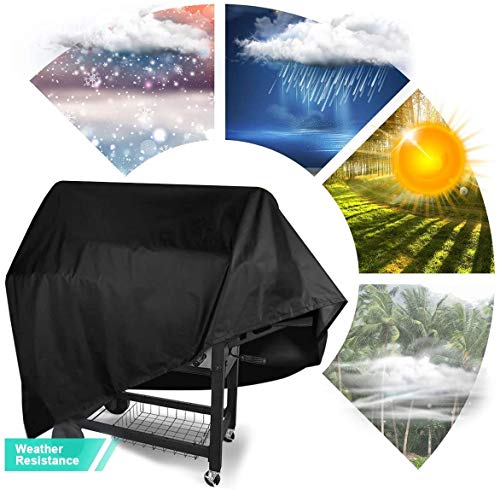 BICASLOVE Funda para Barbacoa Impermeable,para Cubierta para Barbacoa 420D Oxford 145 * 61 * 117cm,Protector para BBQ Anti-Viento/UV/Impermeabilidad,(Negro)
