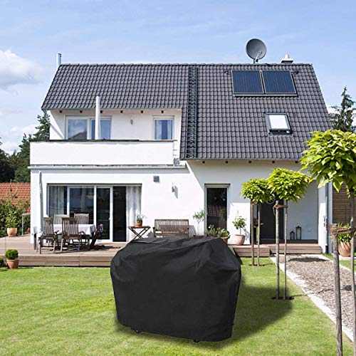 BICASLOVE Funda para Barbacoa Impermeable,para Cubierta para Barbacoa 420D Oxford 145 * 61 * 117cm,Protector para BBQ Anti-Viento/UV/Impermeabilidad,(Negro)