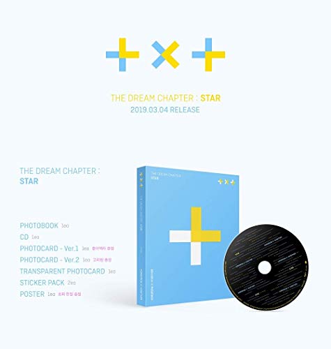 BigHit TOMORROW X TOGETHER TXT - THE DREAM CHAPTER : STAR 1CD+80p Photobook+3Photocards+2Sticker Pack+Folded Poster+Double Side Extra Photocards Set