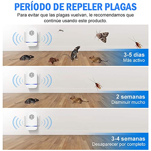 BILIFIT Repelente Ultrasónico de Plagas, Antimosquitos Electrónico Control de Mosquitos Hormigas, Cucarachas, Moscas, Arañas, Chinches, Ahuyentador de Ratas y Ratones para Interiores (2 Piezas)