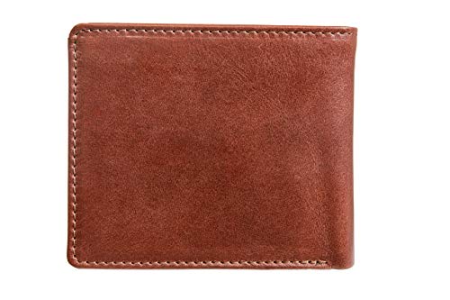 Billetera Castor - Billetero Hombres Piel con Protección RFID Certificada Billetero Hombres Formato apaisado Billetero Tríptico Hombres (Marrón)