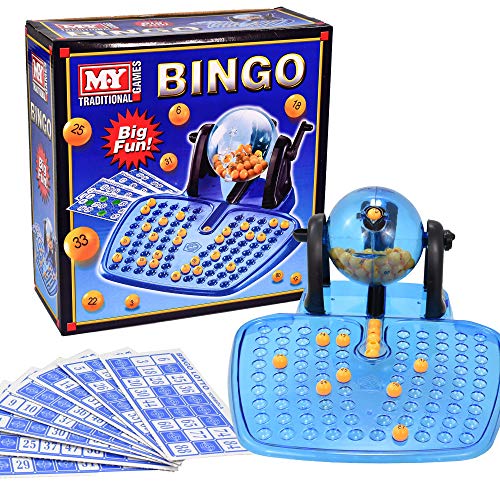 BINGO LOTTO GAME 48 CARDS 100 COVERING CHIPS 90 BINGO BALLS AND THE BINGO BALL DISPENSER