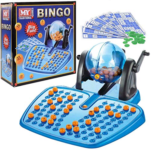 BINGO LOTTO GAME 48 CARDS 100 COVERING CHIPS 90 BINGO BALLS AND THE BINGO BALL DISPENSER