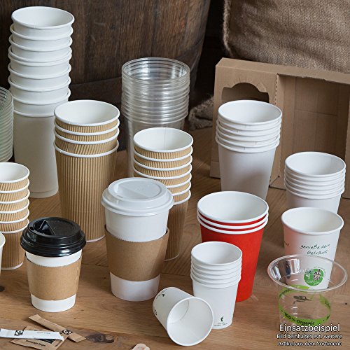 BIOZOYG Vaso Hecho de cartón orgánico I vajillas Desechables Vaso de Beber Taza Hecho de Papel Taza compostable y Vaso Biodegradable Iblanca, no Impresa 50 Unidades 250 ml 10 oz